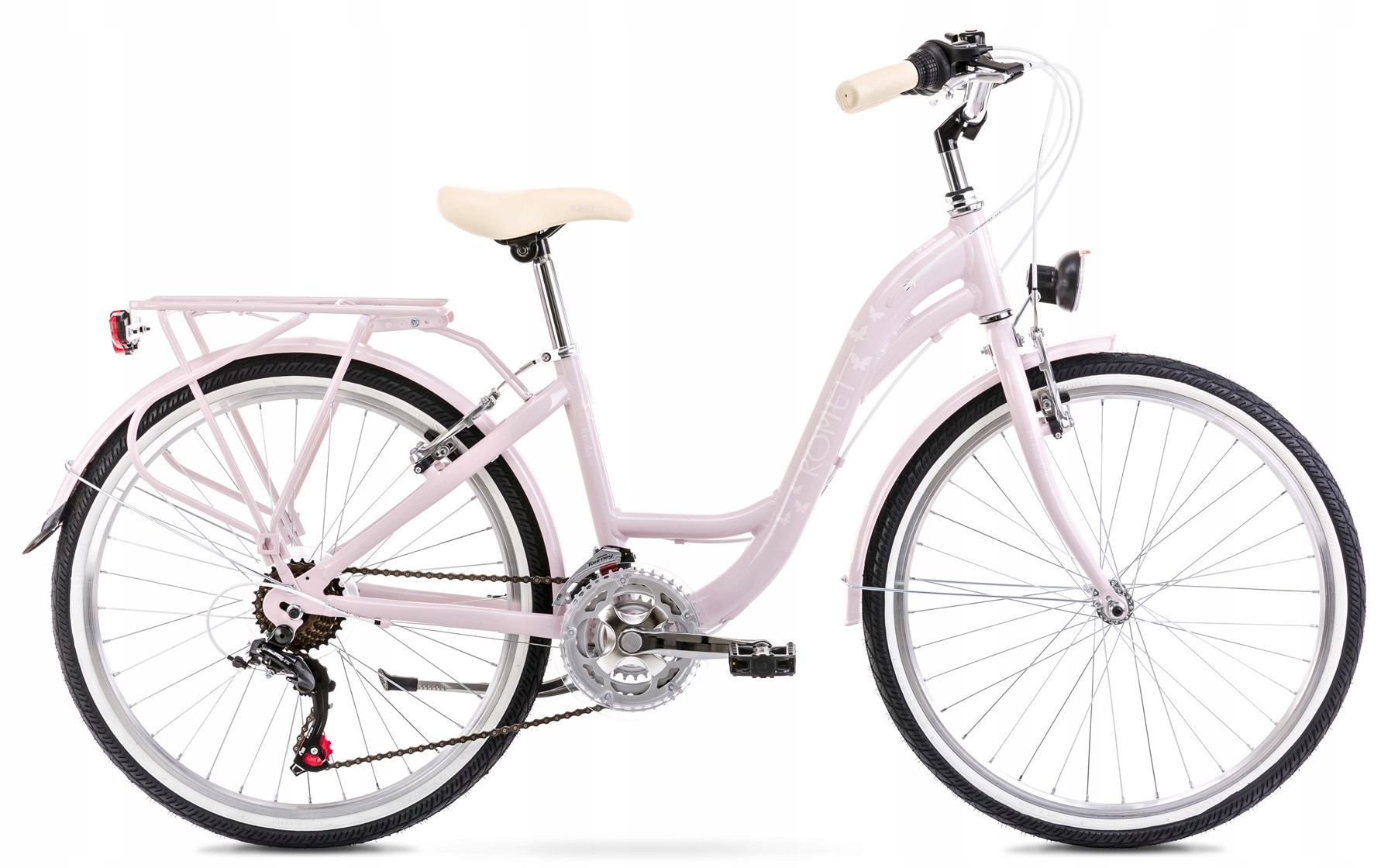 ROWER MIEJSKI DLA DZIEWCZYNKI ROMET 24 PANDA 1 SHIMANO WRZOSOWO-BIAŁY Model Panda 1