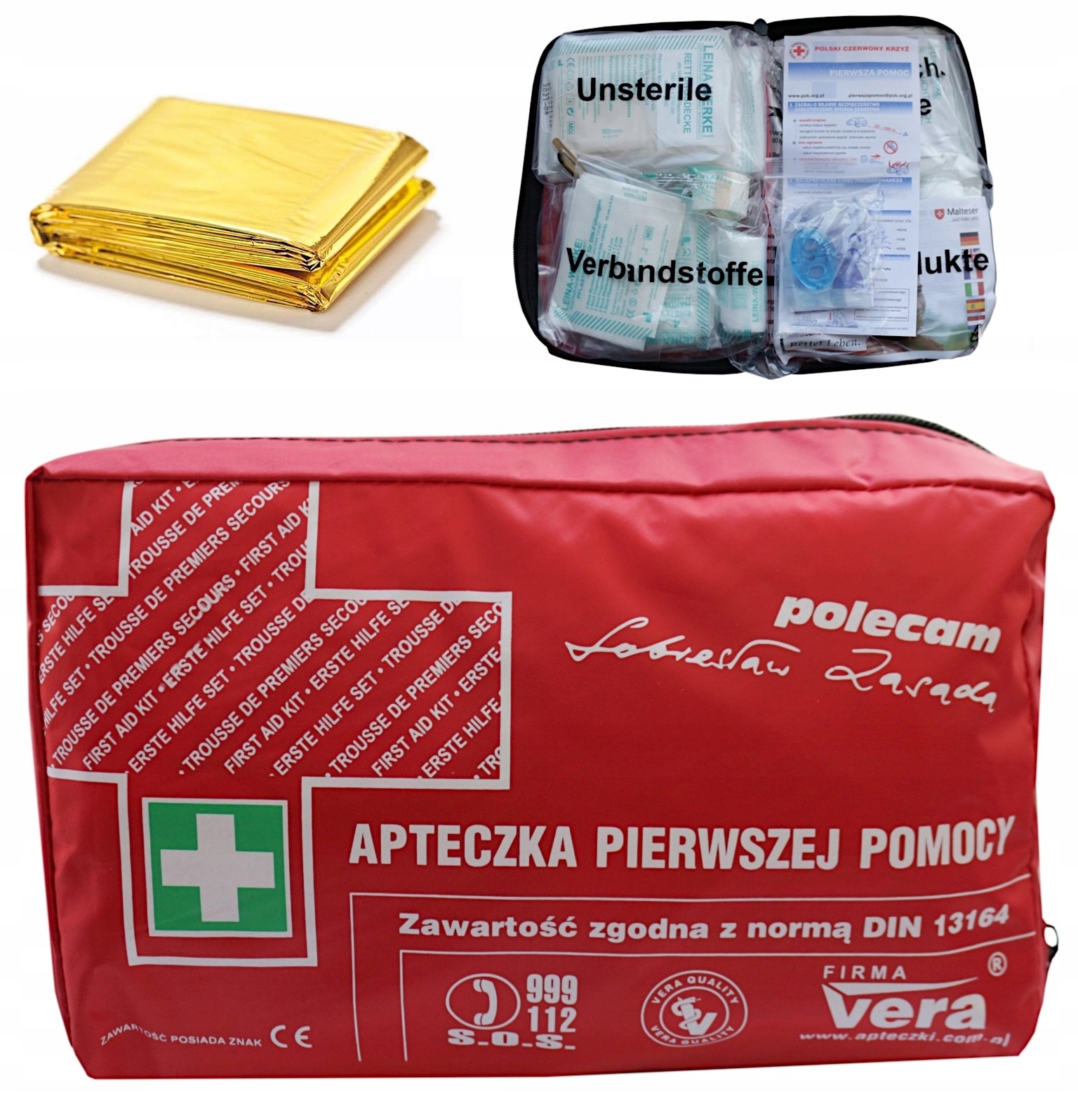 

Apteczka Samochodowa Normy Eu DIN13164 Cała Europa