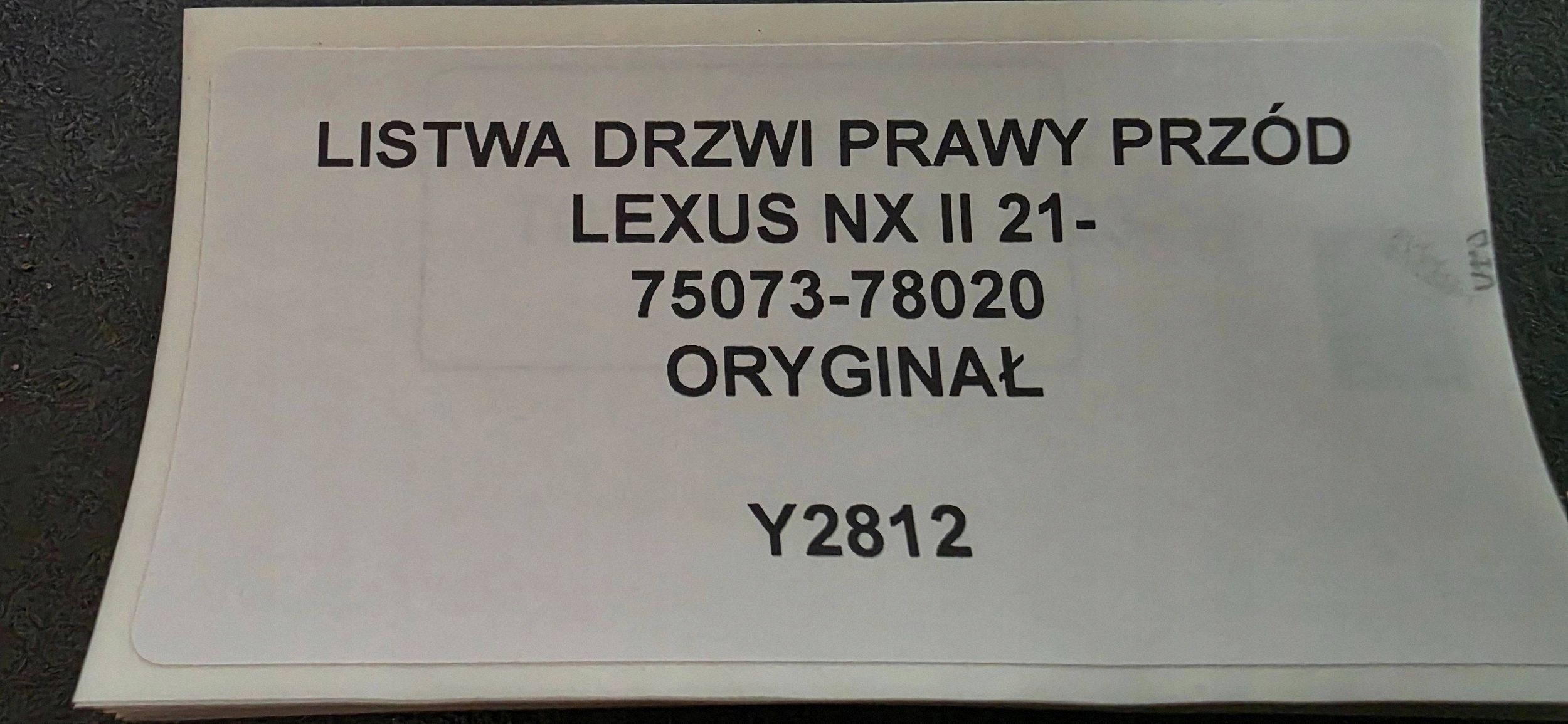 moulding door przednich right side Lexus NX 7507378020