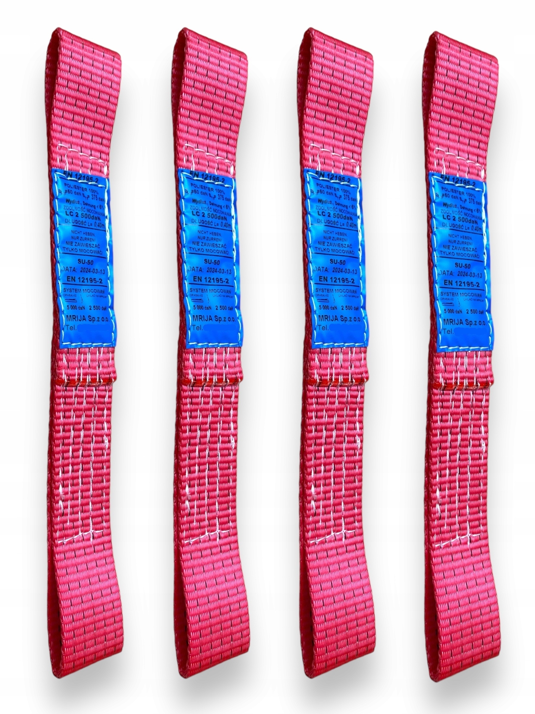 Szelki do Pasów lawetowych 40cm/ 50mm Tuv Gs Mrija 4 sztuki