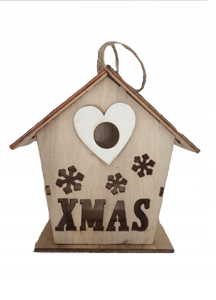 

Zawieszka na Choinkę drewniana domek Xmas 1szt