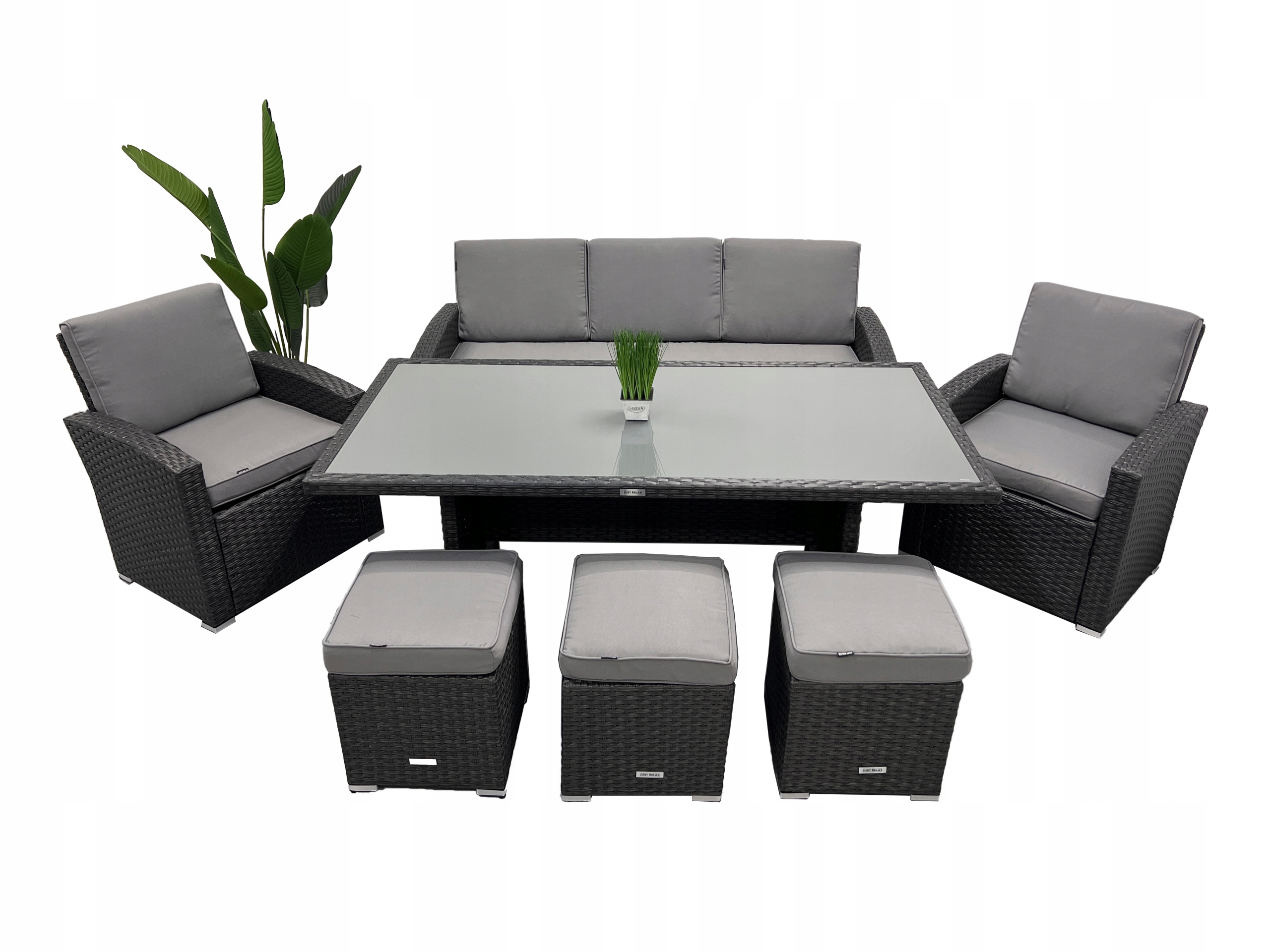 

Meble ogrodowe rattanowe grafitowe Just Relax