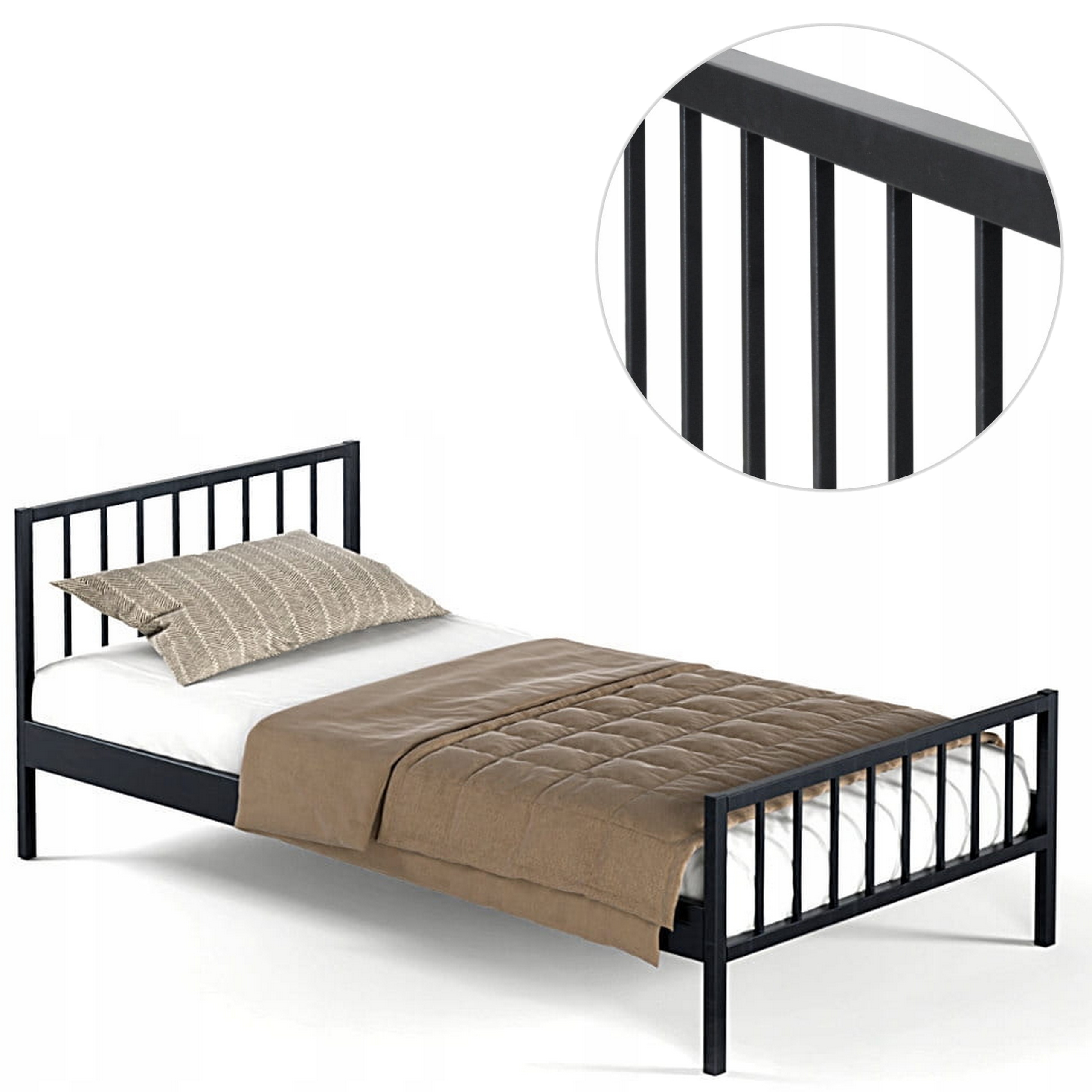 Kovová Postel Loft Rošt 90x200 Vyztužený Polské 180KG pro 1 osobu