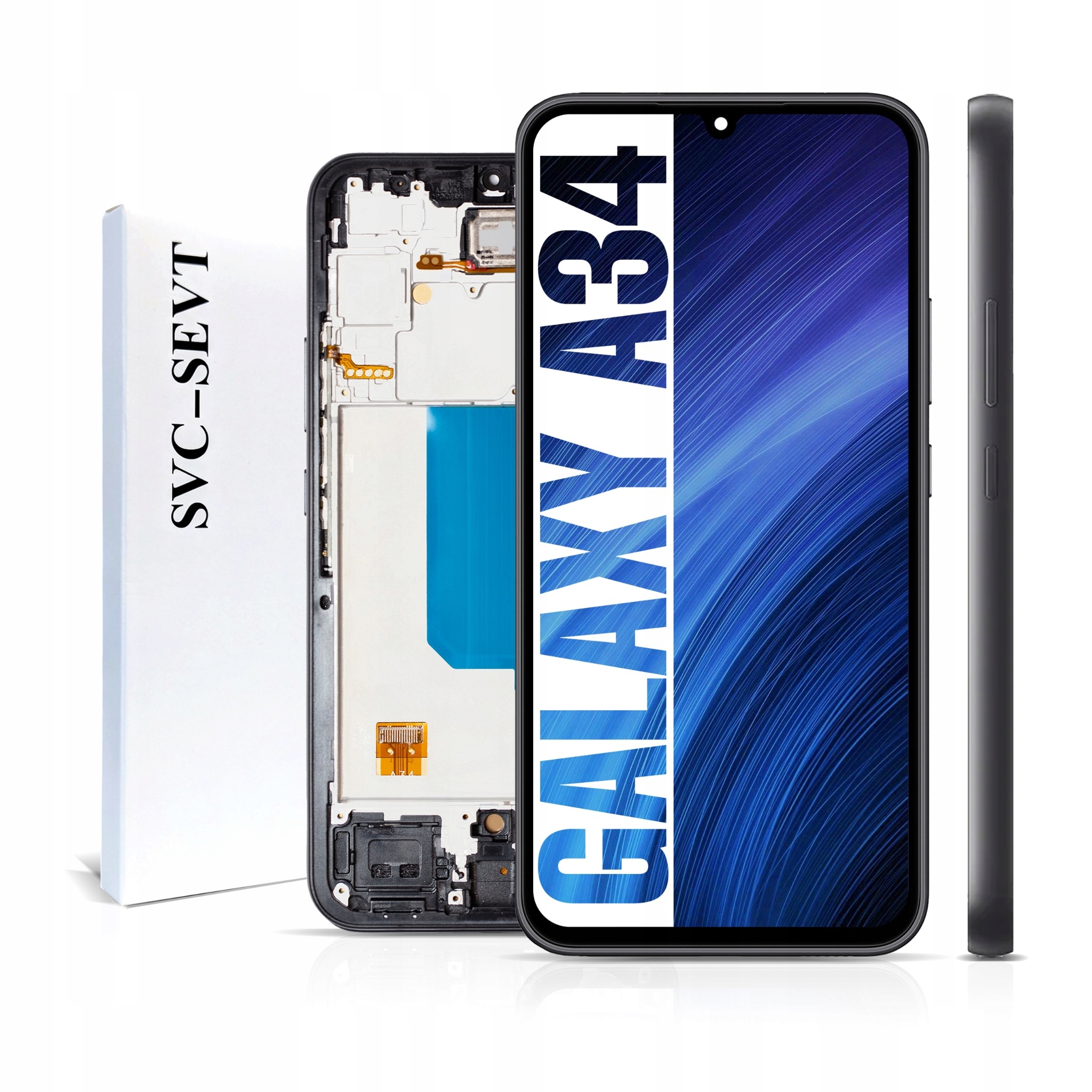 SM-A346E LCD pre Samsung A34 Service Pack Rámček Matrica Originál Zila