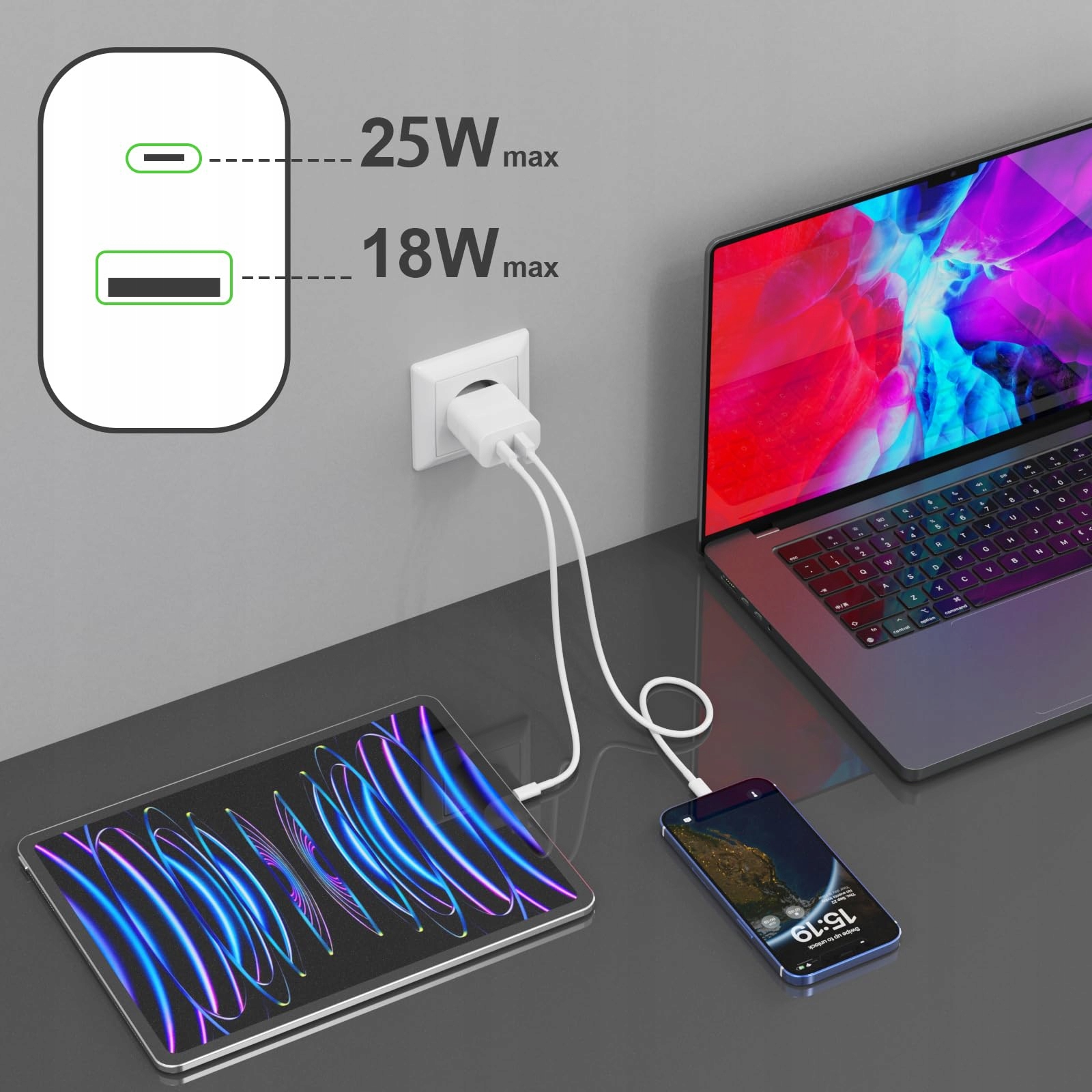 USB C VINFFS ADAPTER DO IPHONE IPAD SZYBKIE ŁADOWANIE — miniatura 4