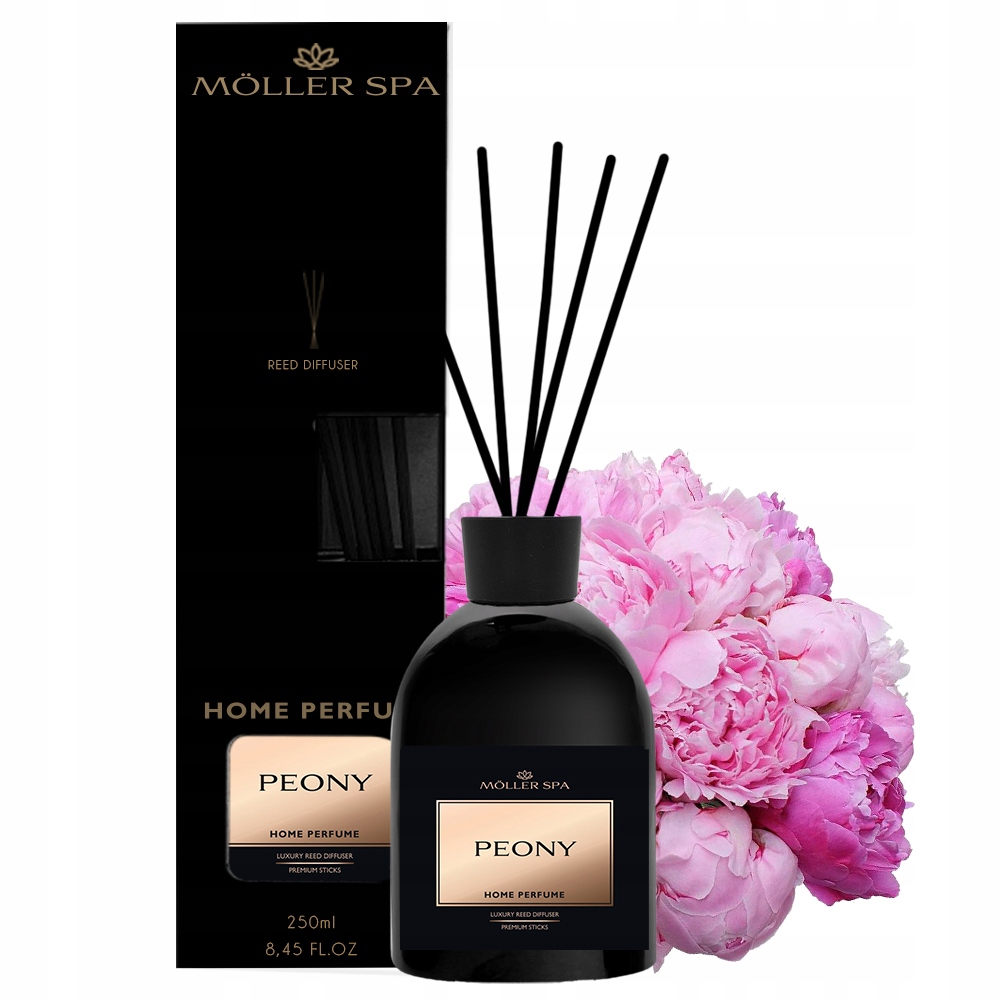 Difuzér Pivoňka 250 ml Tyčinky Luxusní a dlouhotrvající vůně do domácnosti