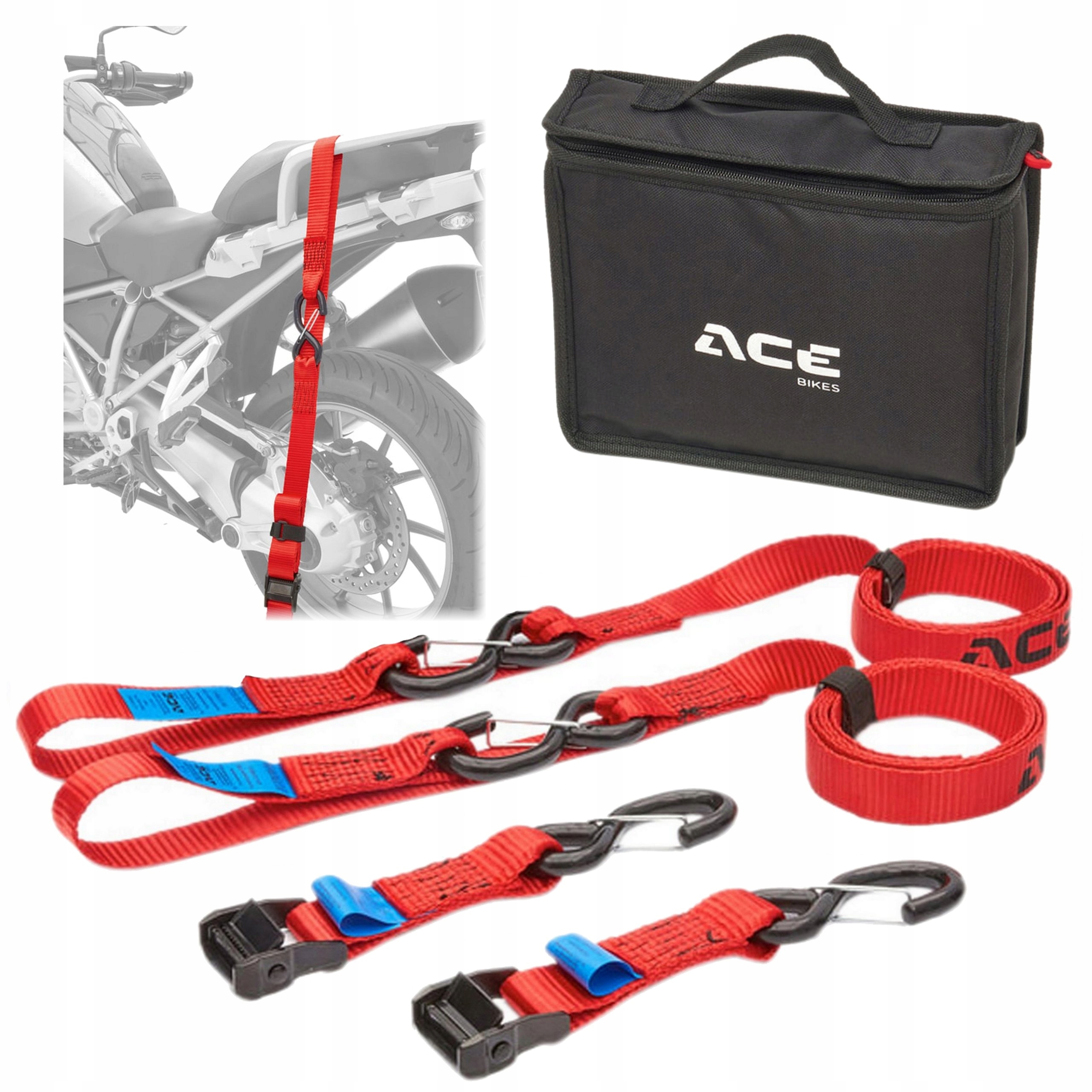 Sada Prepravných Pásov Acebikes 200 cm 2-PAK Cam Buckle Premium