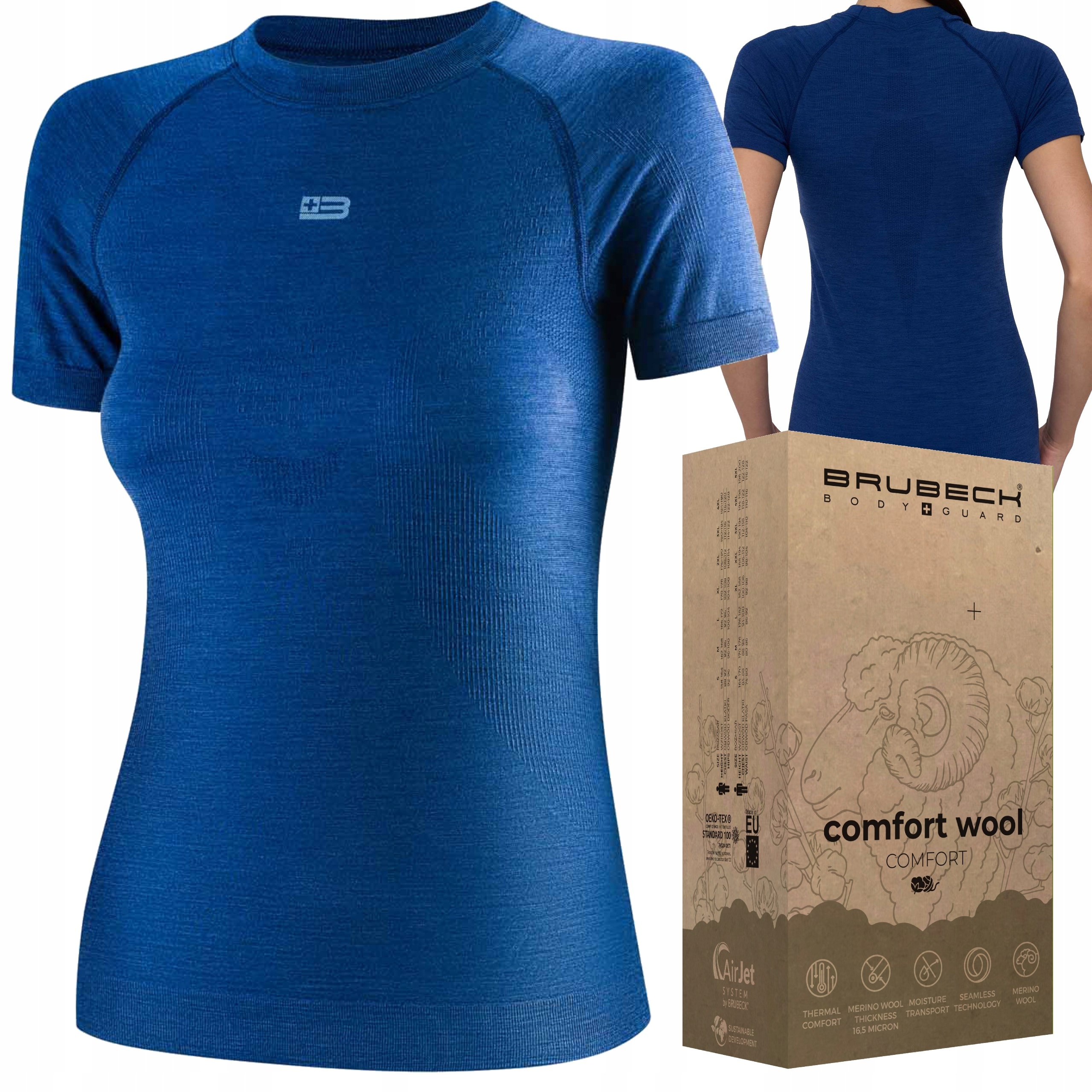 Koszulka Termo krótki rękaw Damska Merino Brubeck 70% Wool Trekking w Góry