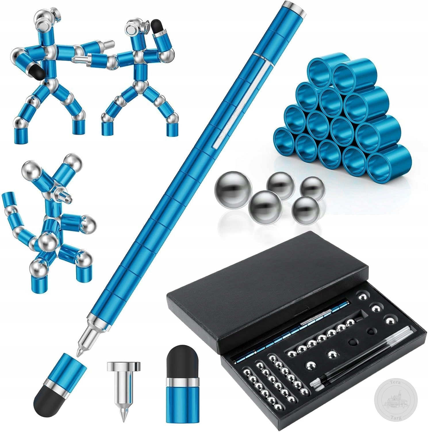 DŁUGOPIS MAGNETYCZNY KREATYWNY ANTYSTRESOWY 3D FIDGET PEN NIEBIESKI