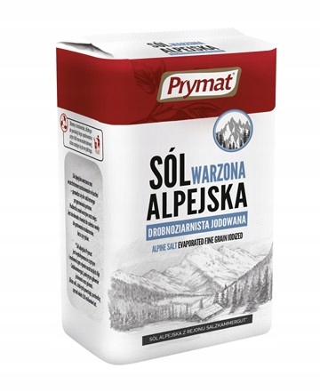 Prymat Alpská jemnozrnná vařená sůl jodovaná 10 x 1 kg