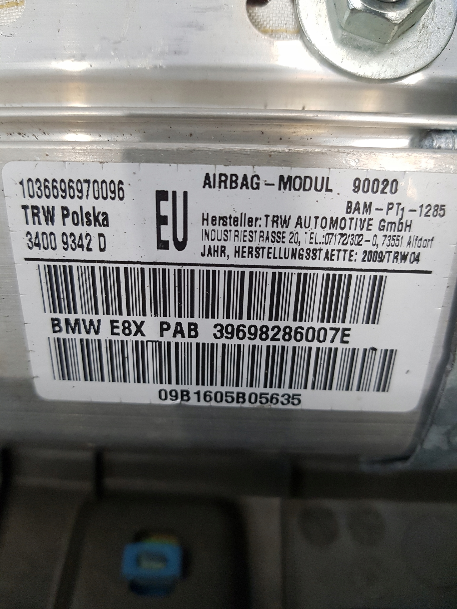 Cruscotto KIT COMPLETE airbag BMW E90