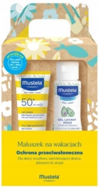 Mustela Sun zestaw maluszek w podróży mleczko SPF50 dla dzieci