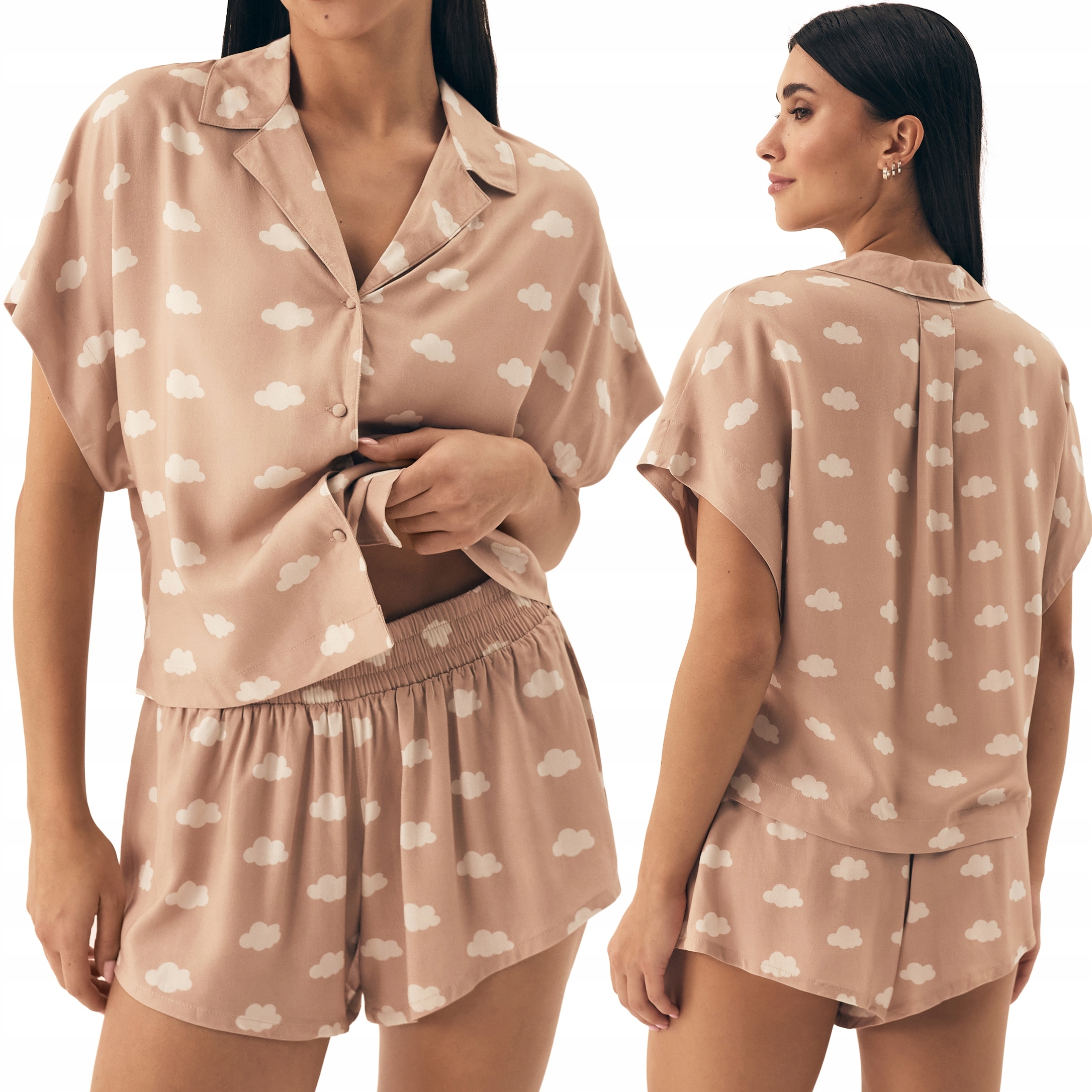 Piżama damska 100% Wiskoza krótka letnia na guziki Henderson Nubes M