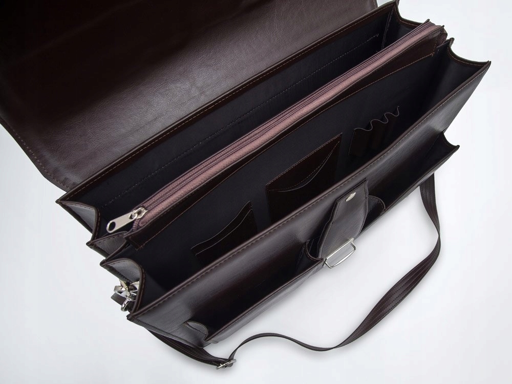 SKÓRZANA AKTÓWKA TECZKA NA DOKUMENTY SOLOME BRADFORD KARMELOWA Kolor okuć srebrny