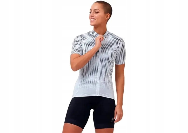 Odlo Biała Koszulka Grochy Zamek (s)