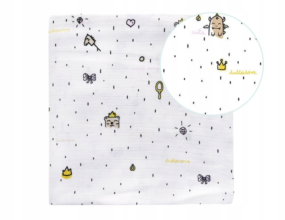 

Lullalove Muślinowy otulacz 100x100cm Księżniczka