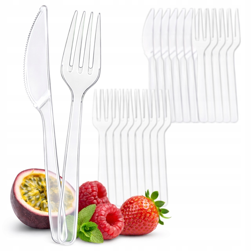 SZTUĆCE JEDNORAZOWE NOŻE I WIDELCE ZESTAW MEDIUM