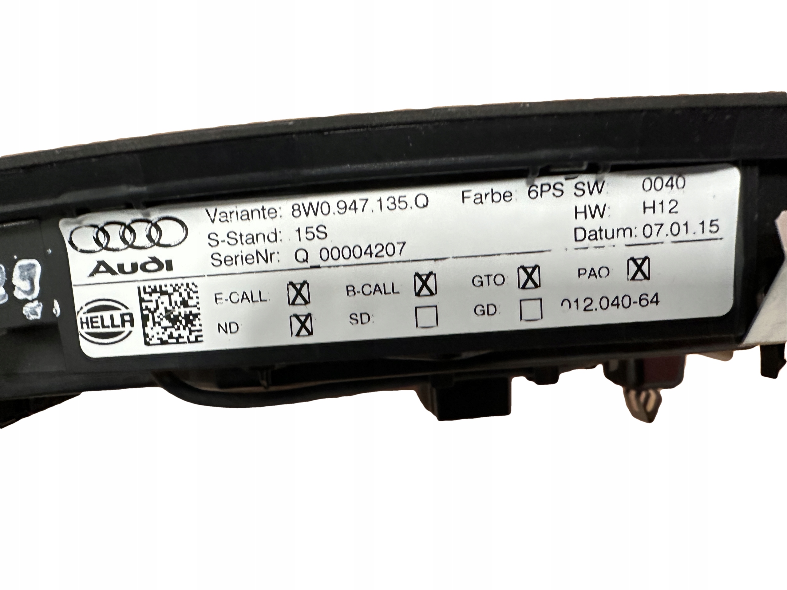 AUDI A4 A5 8W B9 Feux phare Interne LED 8W0947135Q