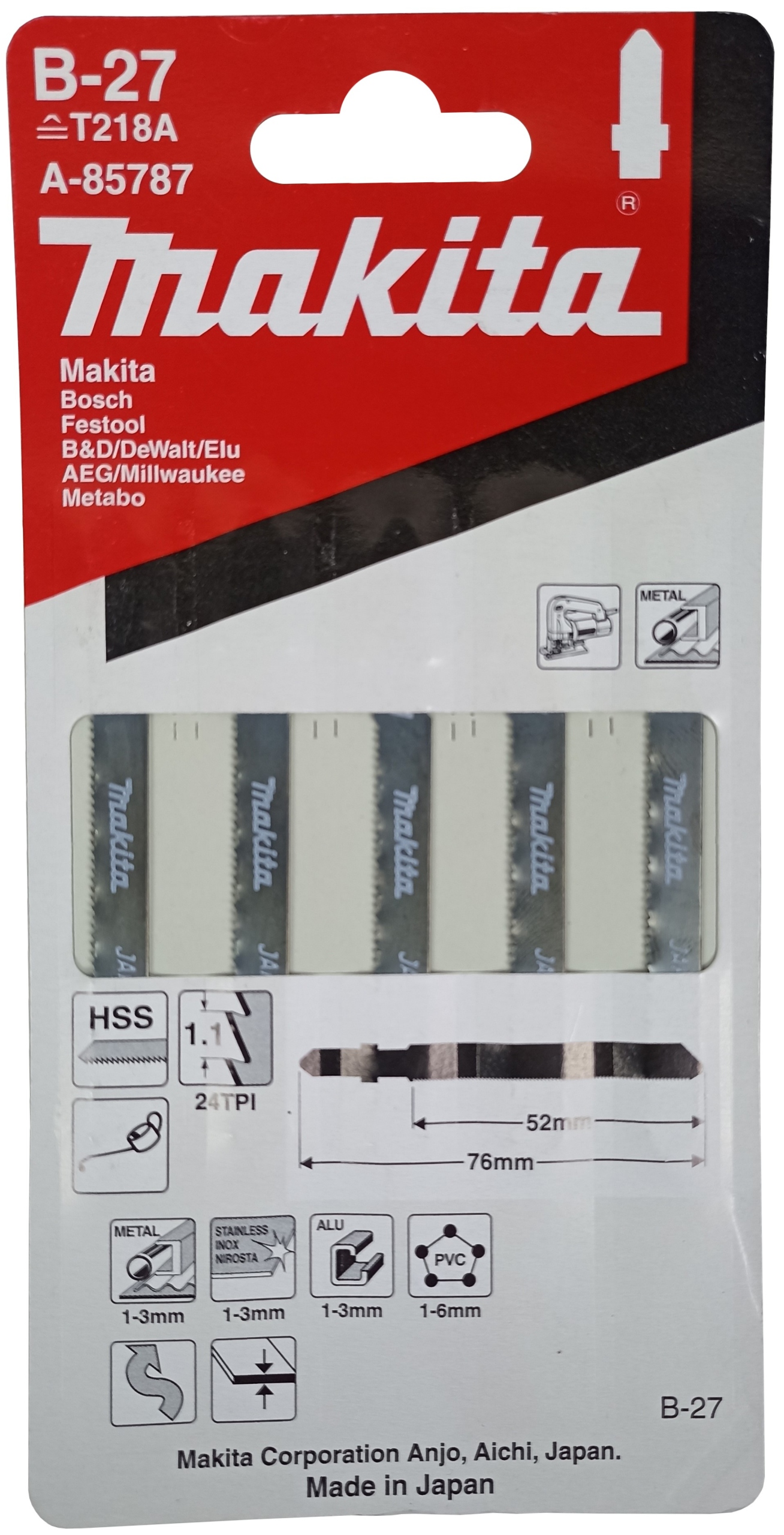 

Makita A-85787 brzeszczot do wyrzynarki B-27 5 szt