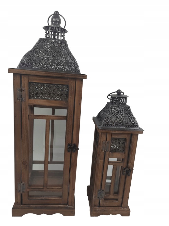

Drewniany Lampion Latarnia Latarenka 62 40 2w1