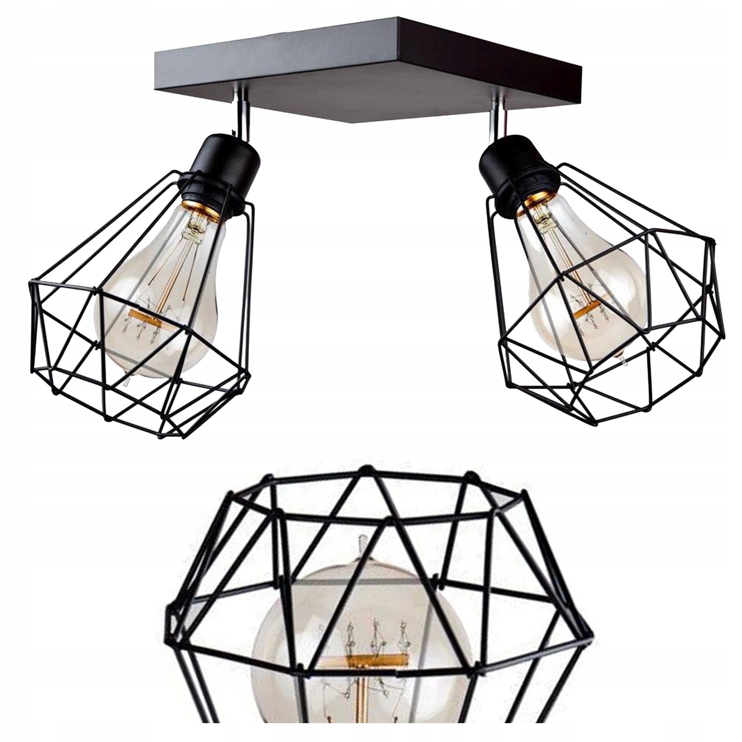 Závěsná Stropní Lampa Lustr E27 Černá Loftová Moderní Stínidlo Do Obývacího Pokoje
