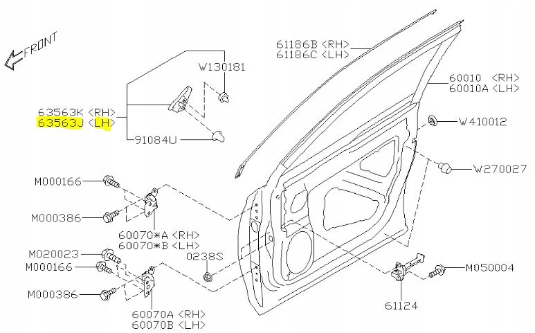 ZAŚLEPKA DRZWI LEWA SUBARU FORESTER V ORYGIN 2019-