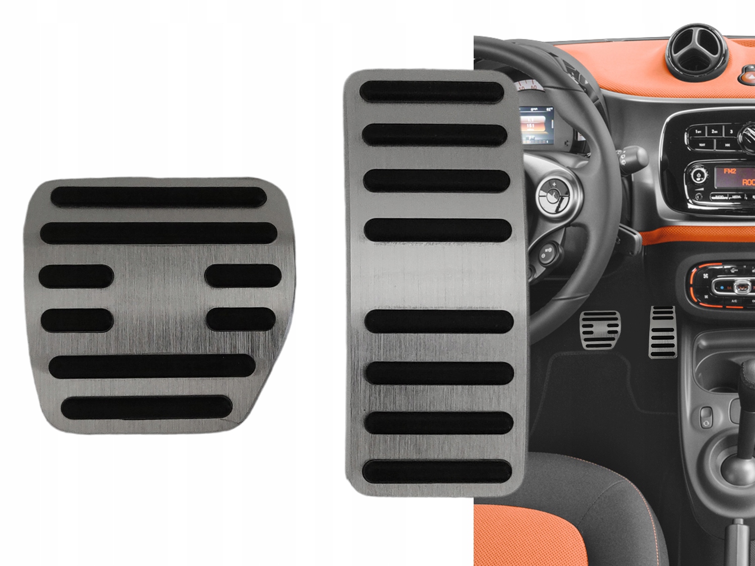 ALUMINIOWE NAKŁADKI na Pedały Smart Fortwo 451COUPE 2014-2021 automat