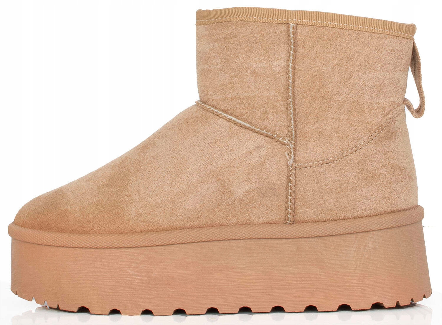 ŚNIEGOWCE BEŻOWE OCIEPLANE KHAKI BOTKI NA PLATFORMIE 37 Rozmiar 37