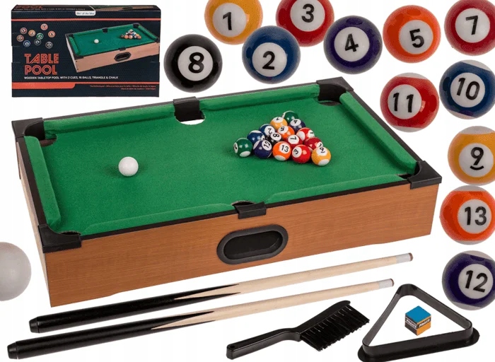 Dřevěný Kulečníkový Stůl Se 2 Holemi A 16 Kuličkami, Stolní A Arkádová Hra