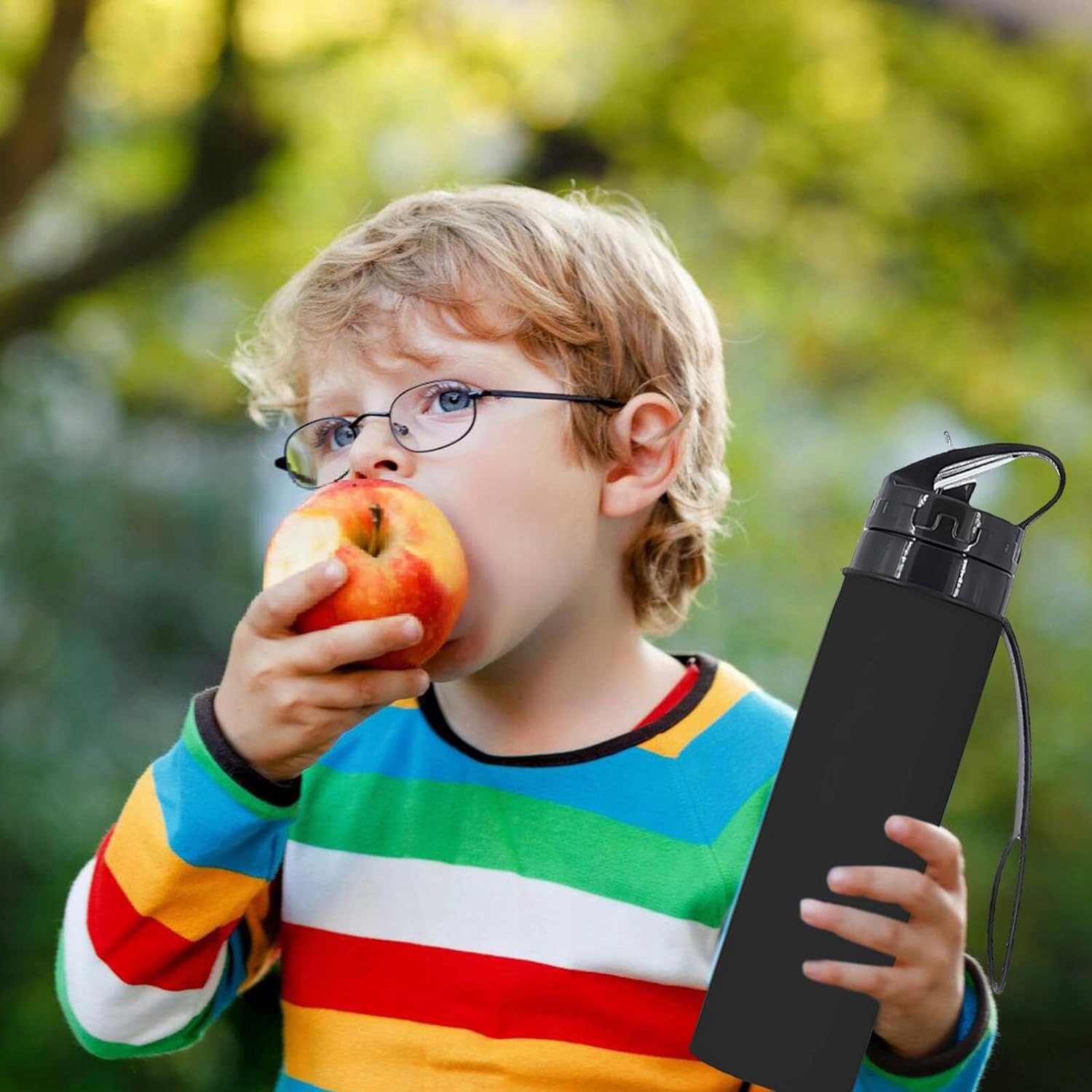 2X SKŁADANA SILIKONOWA LEKKI BUTELKA NA WODĘ 600ML Materiał inny