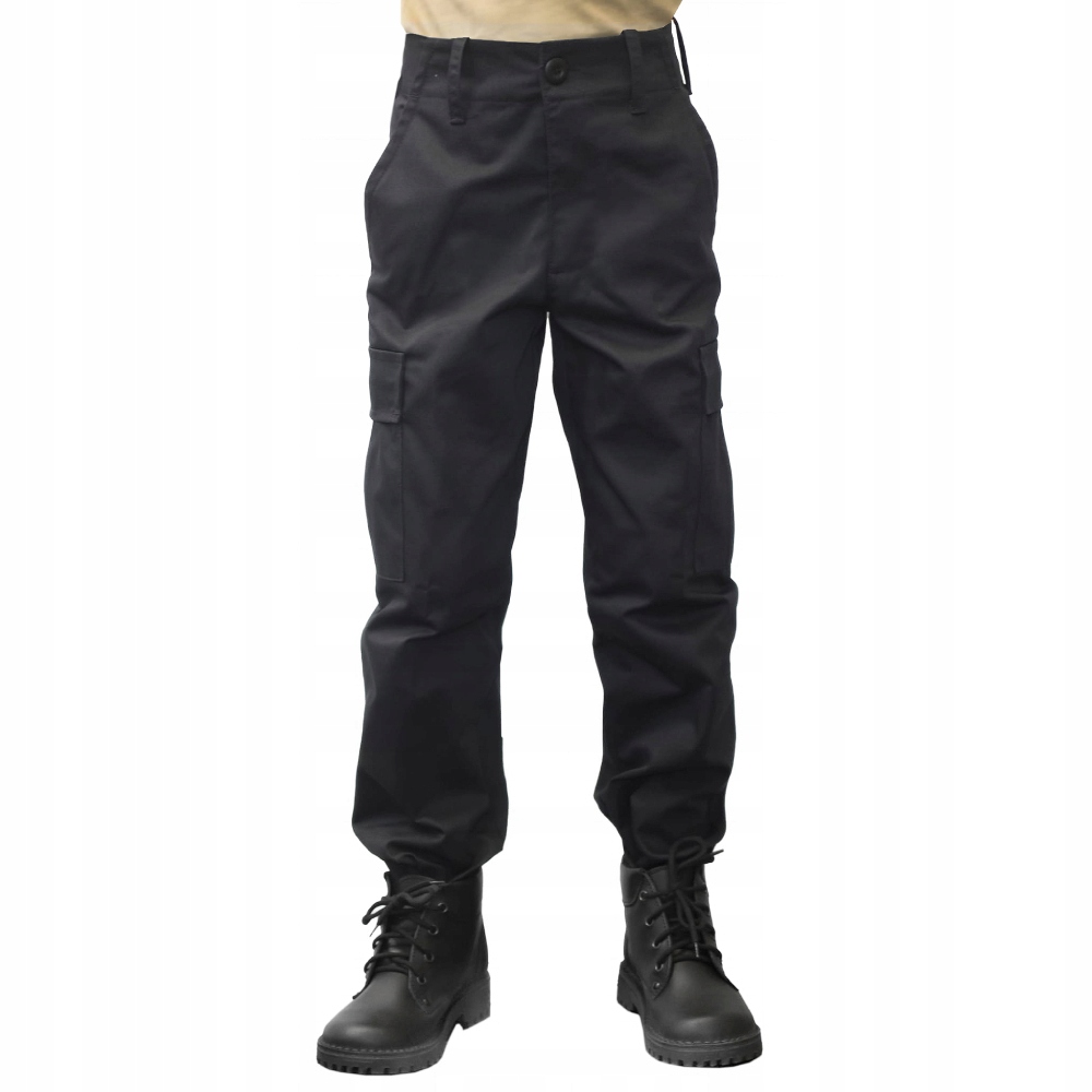 Spodnie Wojskowe Bojówki Dziecięce Morowo Junior Bdu Czarne Rozmiar 152