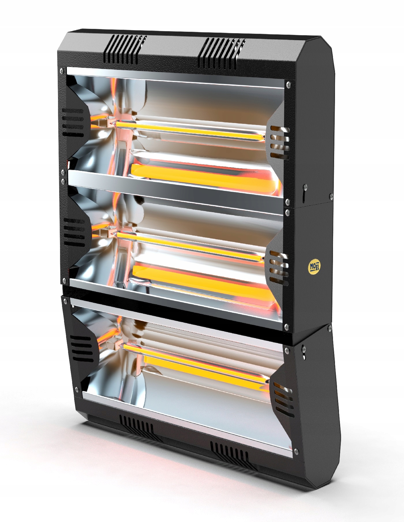 Priemyselný stropný nástenný infračervený Žiarič , čierny, 6 kW, IP55