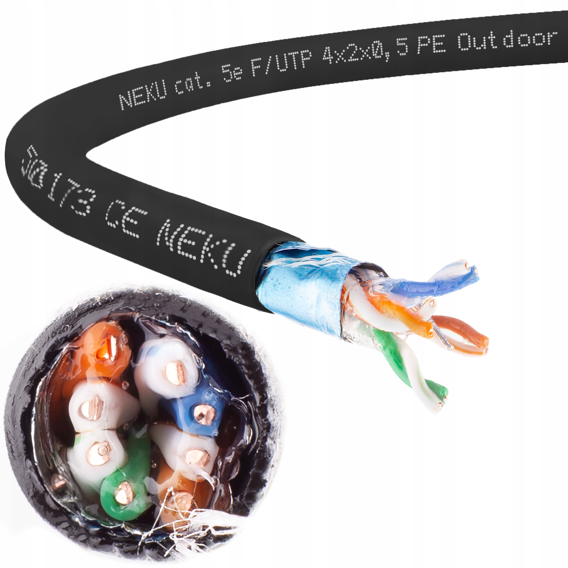 

Neku Kabel skrętka Lan Ftp 5e żelowany ziemny Cu