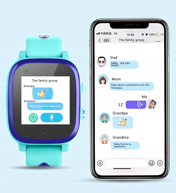 SMARTWATCH DLA DZIECI IP68 GPS 4G VideoCall PL Kolor fioletowy