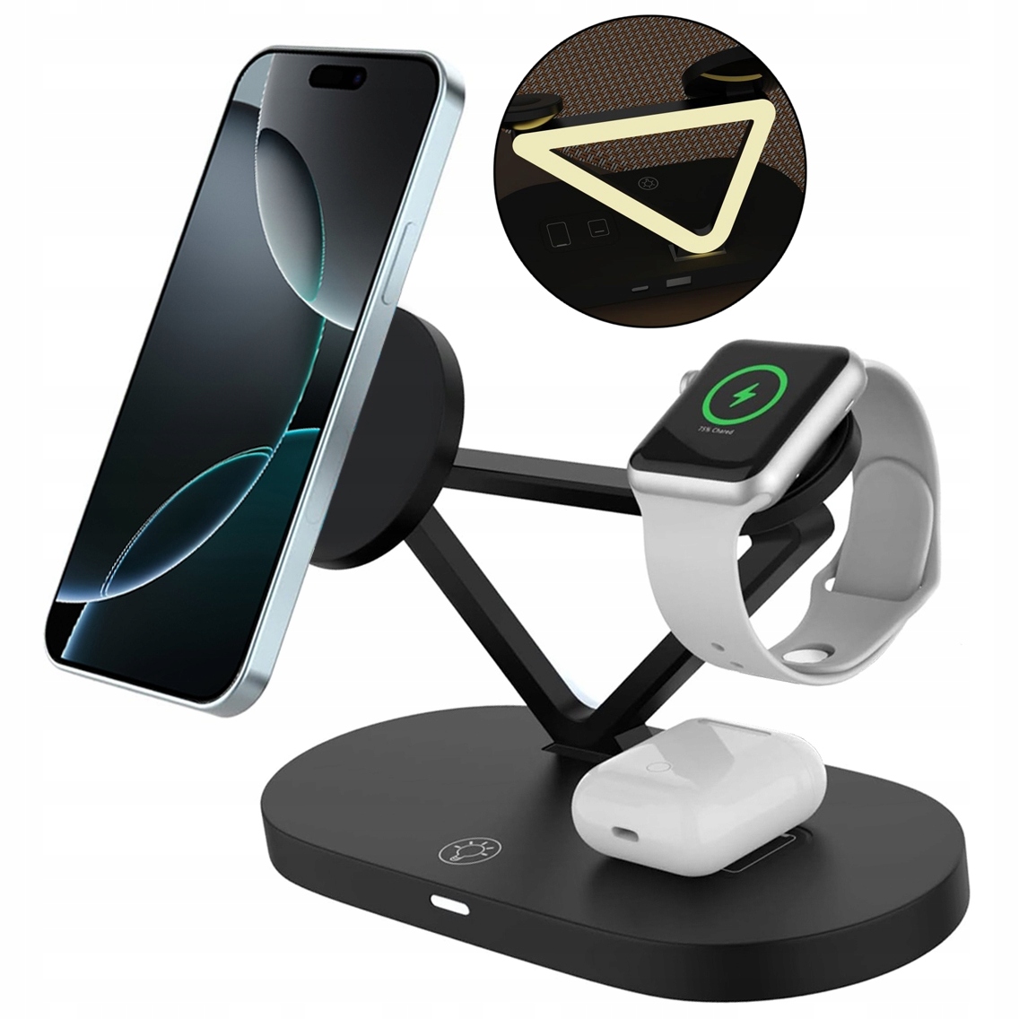 Indukční nabíječka pro iPhone 16 15 14 13 12 Qi s MagSafe AirPods Watch