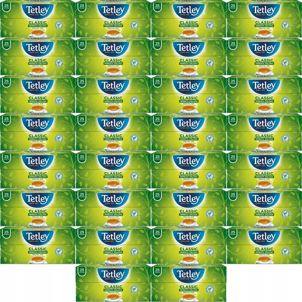 Herbata zielona ekspresowa Tetley Classic 25 torebek x48