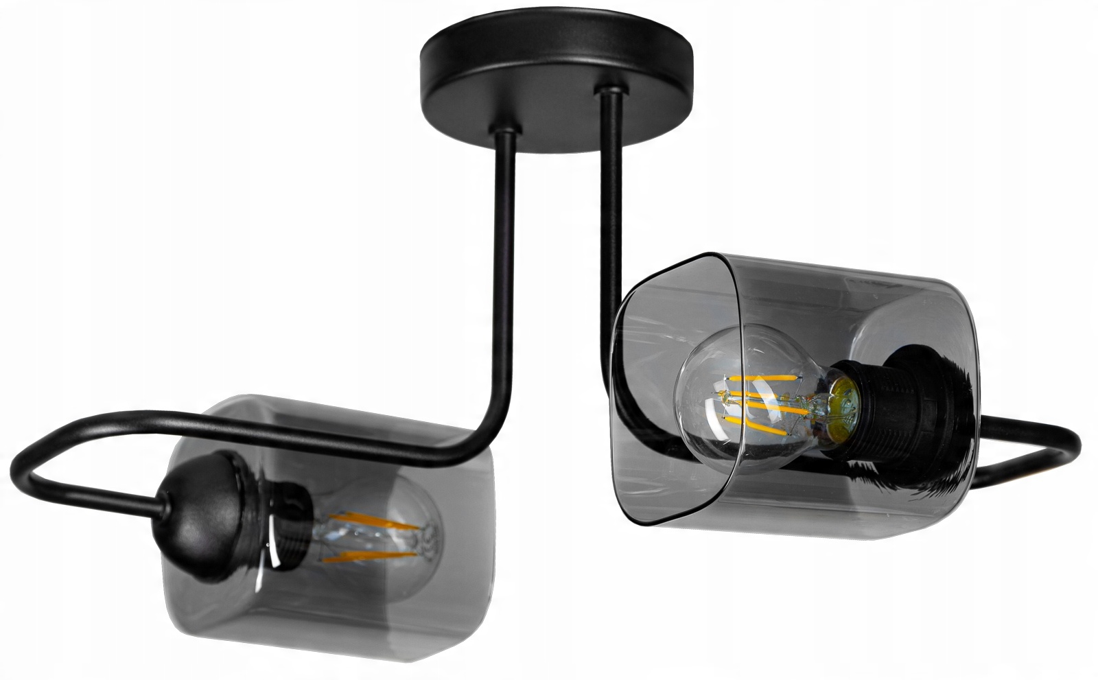

Szklana Lampa Sufitowa Żyrandol Plafon Edison Led