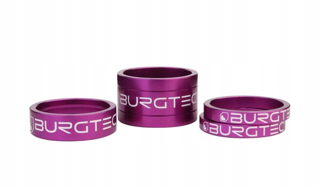 Podkładki pod mostek kierownicy Burgtec Stem Spacers 1 1/8 purple rain