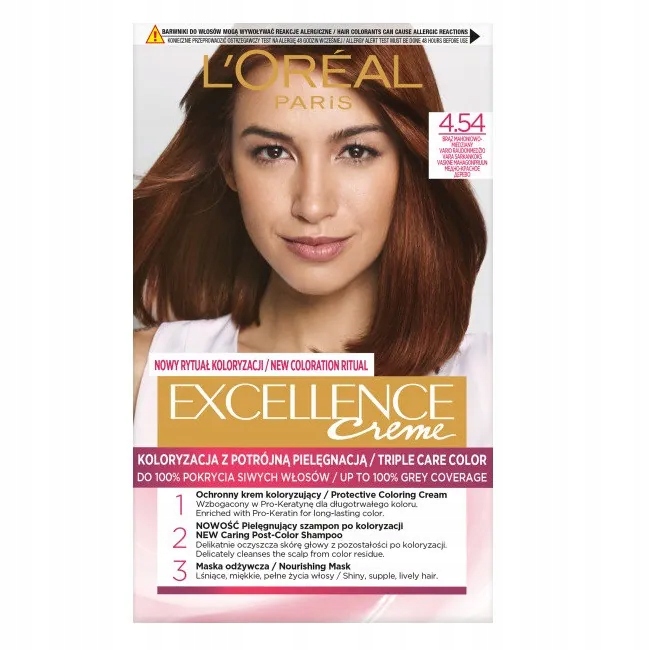 

Excellence Creme farba do włosów 4.54 Brąz Mahonio