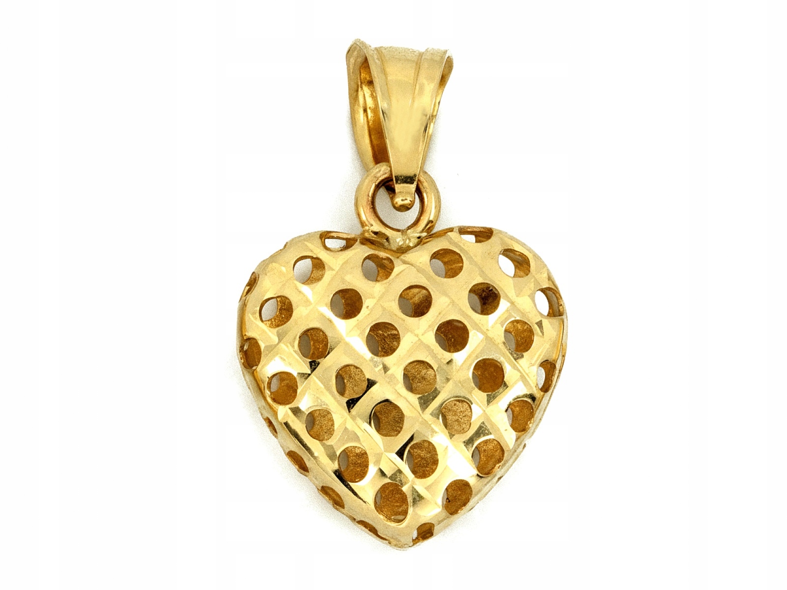 Přívěsek zlaté srdce 585 jemné ažurové srdíčko 14kt jako dárek