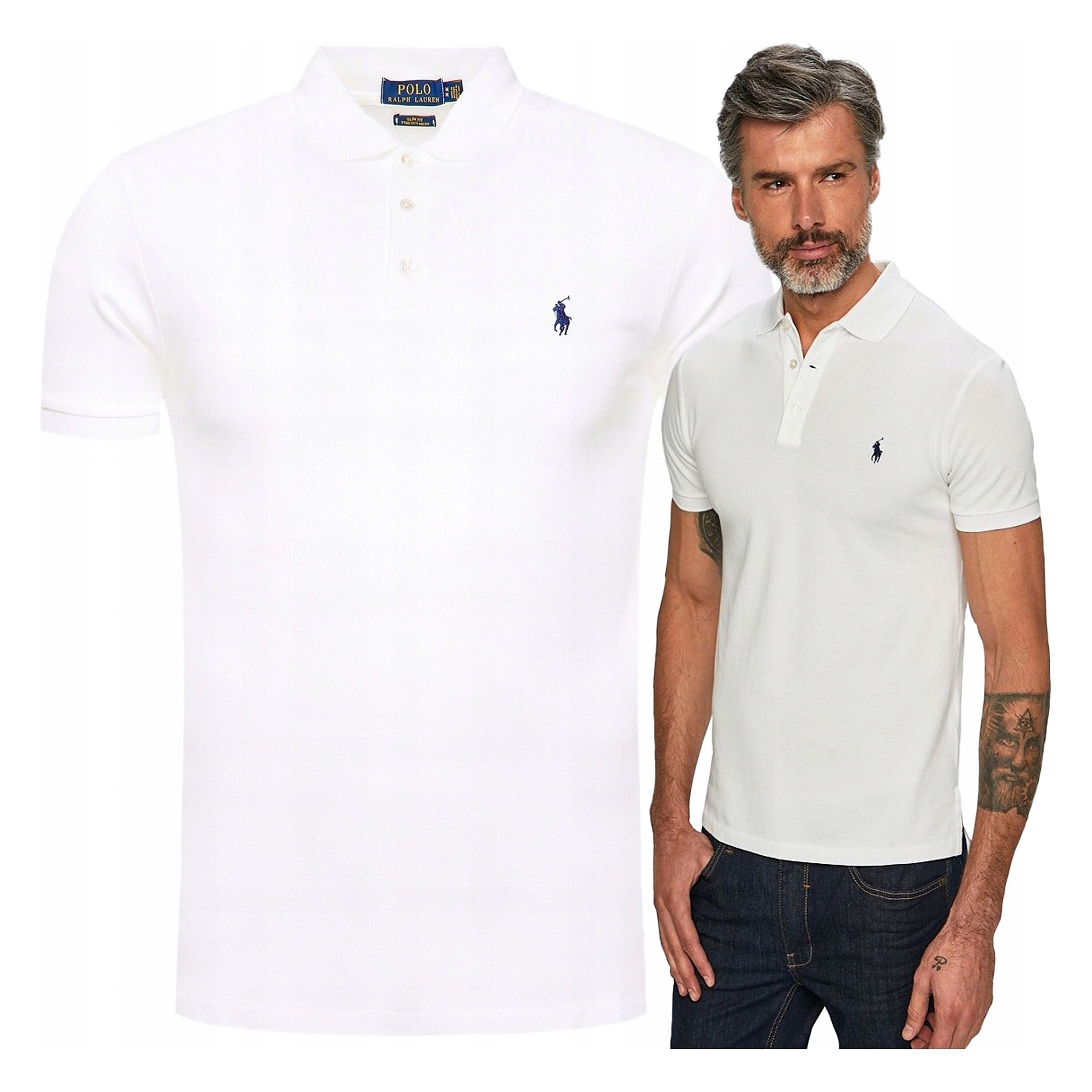 Ralph Lauren Pánská polokošile bavlněné s logem, bílá barva, velikost XXL