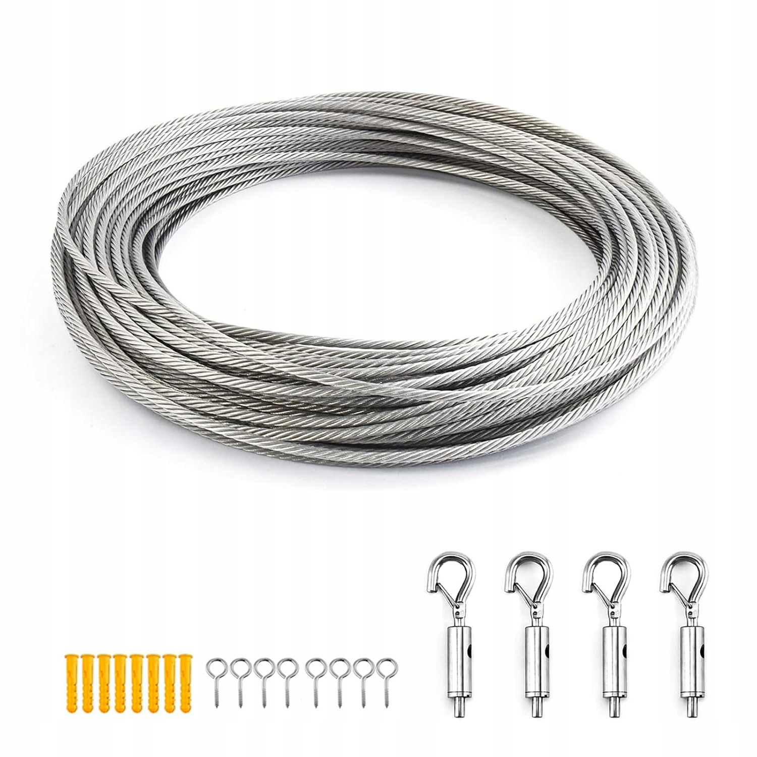 KABLE ZE STALI NIERDZEWNEJ 10M 2MM POWLEKANE PVC DO ZAWIESZANIA