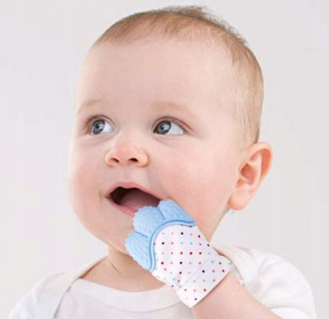 Gryzak Rękawiczka Uspokająjąca Niemowle Ząbkowanie Odcienie Niebieskie Kod producenta 11