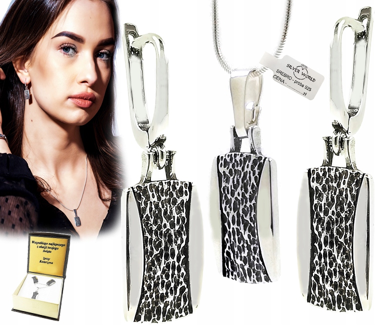 Set Stříbrných Dámských Šperků 925 Krásný Gravírování Bonus Stříbro 925