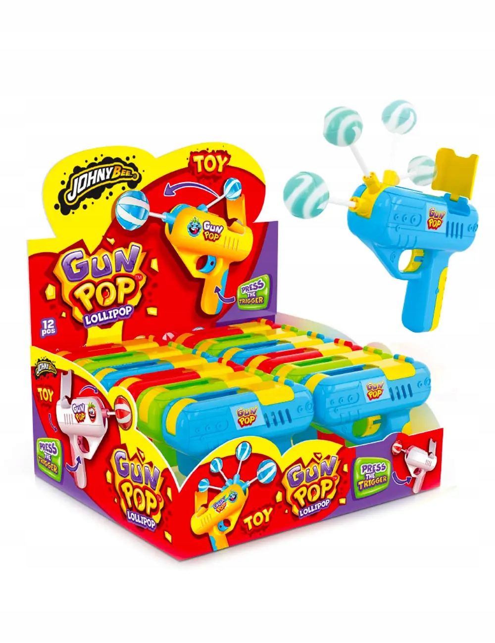 lízátka pistole Gun Top Lollipop 12 ks
