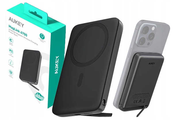 Aukey PB-MS01 PowerBank MagSafe pro iPhone Indukční bezdrátový 20W Usbc