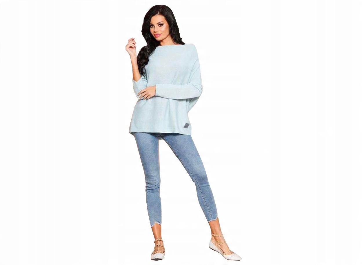 

Sweterek Oversize Tunika Sweter Wool Odkryte Ramię
