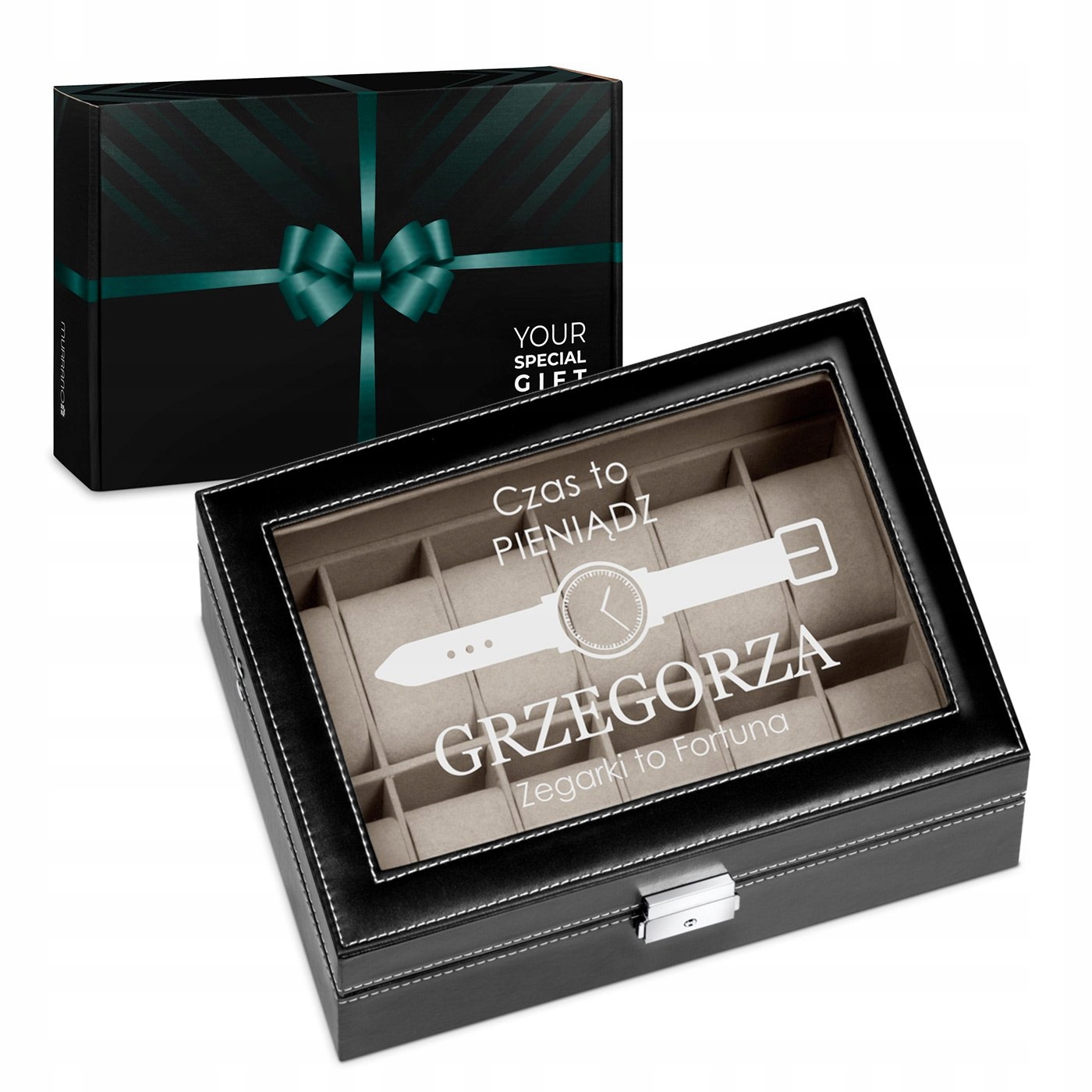 

Szkatułka Na Zegarki Grawer Etui Pudełko Organizer