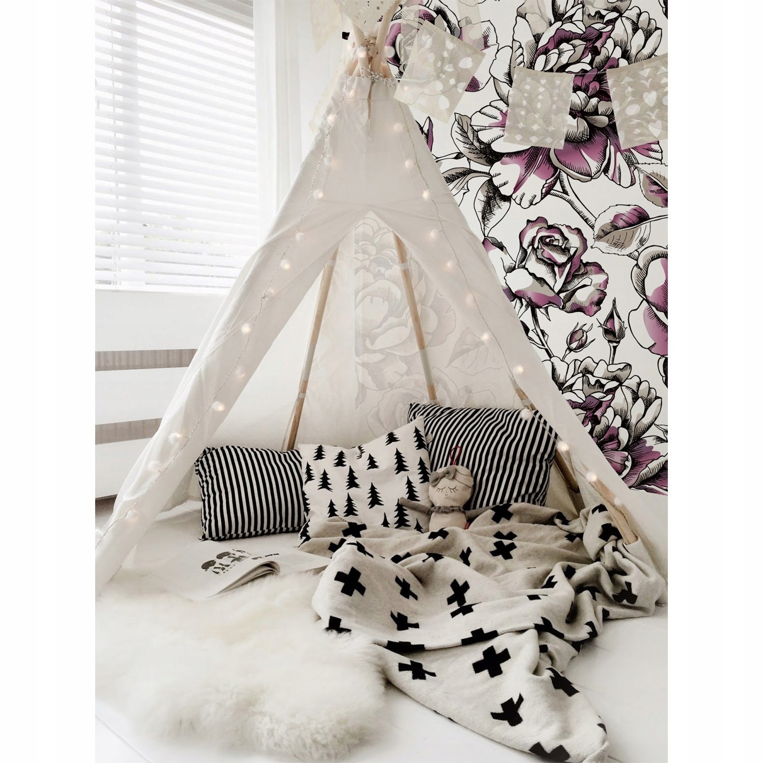 

Fototapeta ścienna Róże kwiatowy wzór 250x104 cm