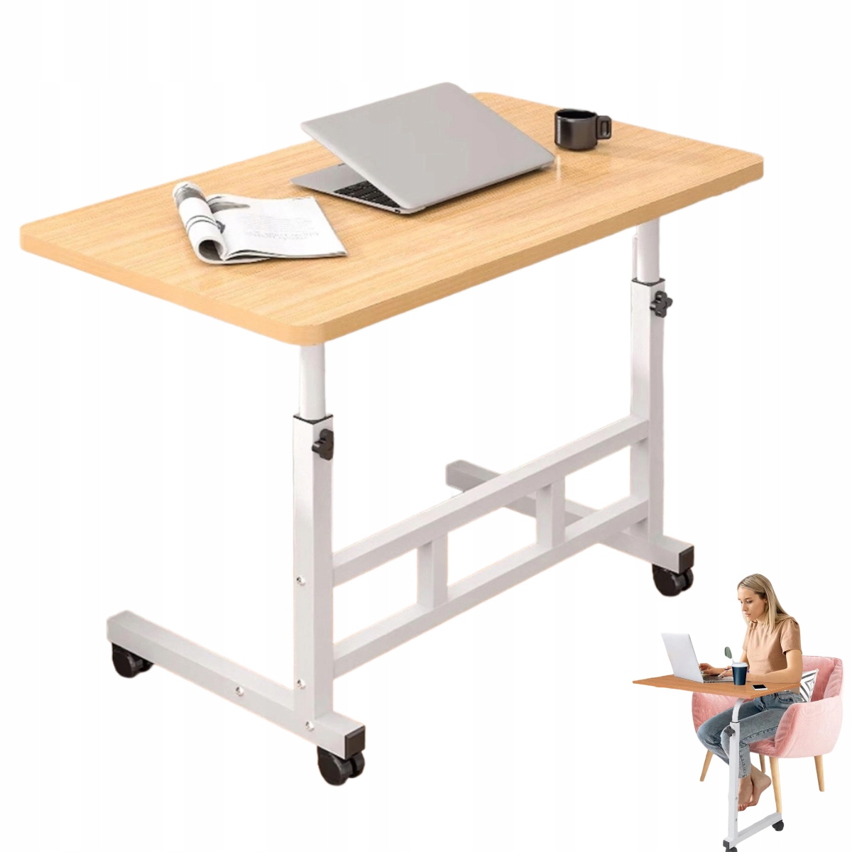 Mobilne Biurko Regulowane stolik na kółkach stolik Pod Laptop